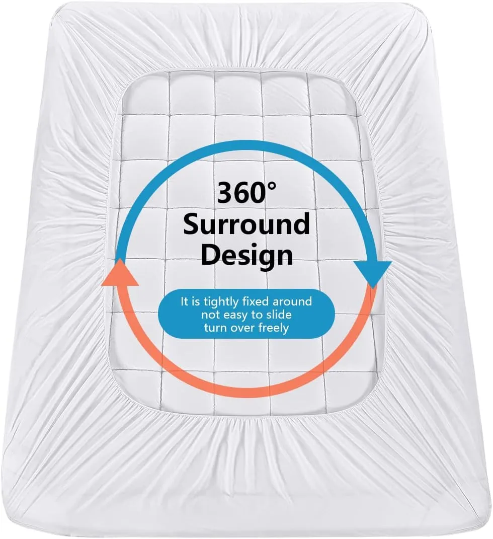 Cal King Mattress Pad Cover Cooling Mattress Topper Pillow Top with Down Alternative Fill (8-21”Fitted Deep Pocket California King Size)