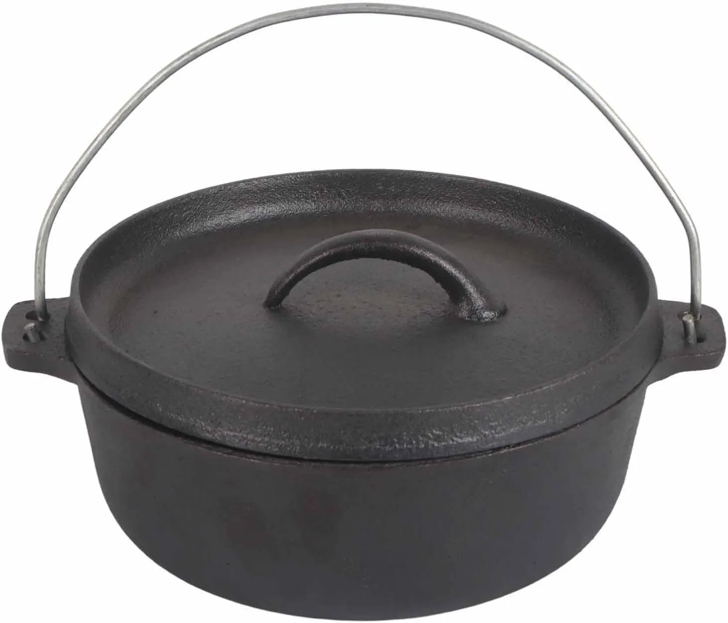 Camping Pot, Cast Iron Heating Evenly Non Stick Outdoor Cooking Pot with Lid, Multipurpose Durable Camping Cook Pot, for Picnic, Hiking, BBQ
