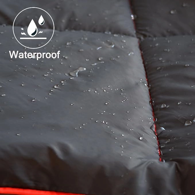 Camping Blanket, Puffy Waterproof Travel Blanket, Warm Cozy Picnic Blanket, for Outdoors, Travel, and Mountain.(Dark Grey, 78" x 56")