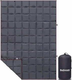 Camping Blanket, Puffy Waterproof Travel Blanket, Warm Cozy Picnic Blanket, for Outdoors, Travel, and Mountain.(Dark Grey, 78" x 56")