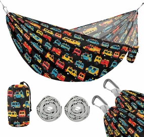 Camping Hammock Outdoor Hammocks for Outside Trucks Fire Beach Trees Portable Lightweight with Pockets Tree Straps Indoor