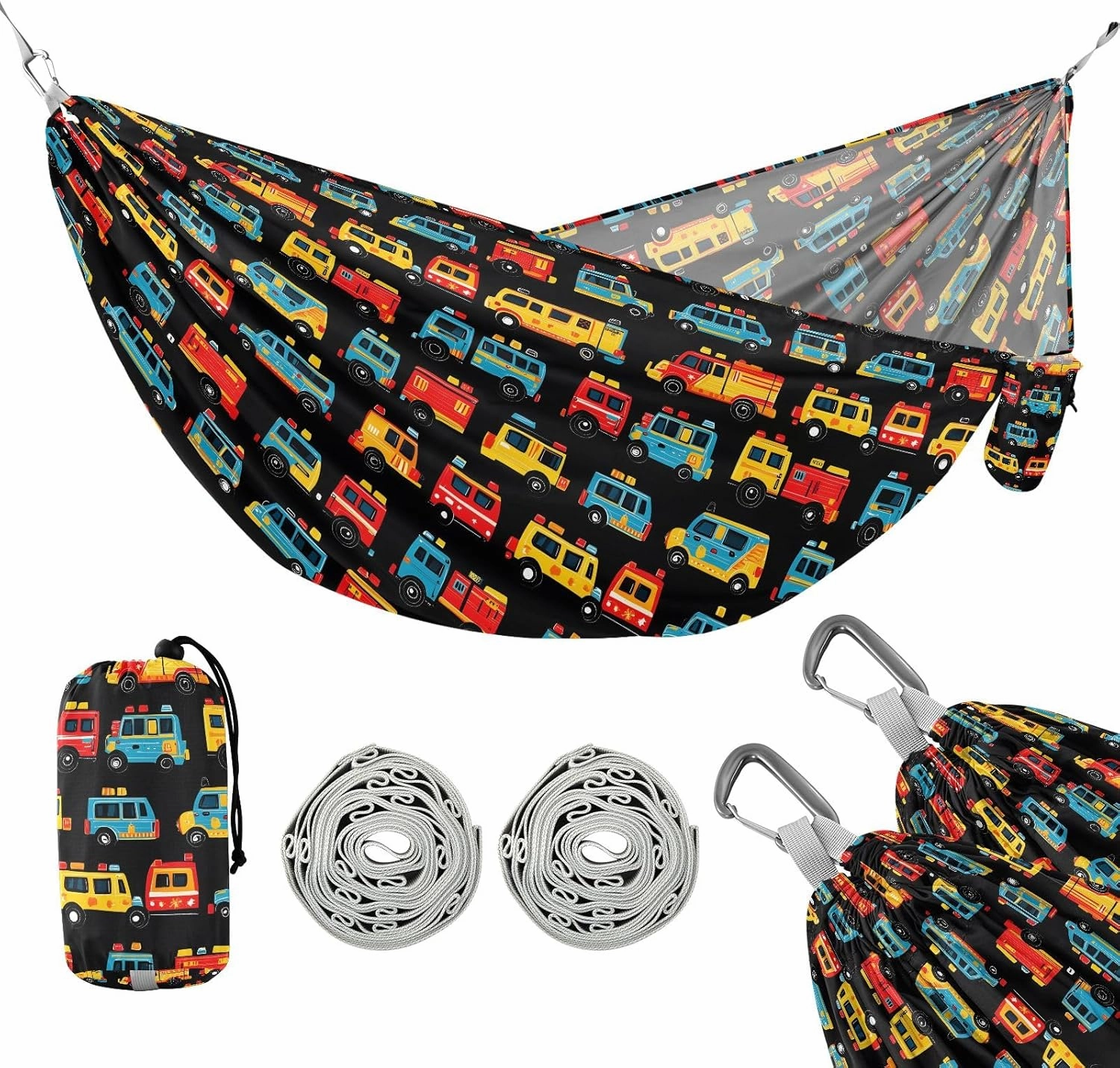 Camping Hammock Outdoor Hammocks for Outside Trucks Fire Beach Trees Portable Lightweight with Pockets Tree Straps Indoor