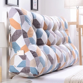CAMZ Large Bolster Triangular Headboard Reading Pillow, Twin Full Queen King Positioning Super Support Pillow Bolster Backrest Wedge Pillow for Daybed Bunk Lumbar Pad (C,Twin:39in)