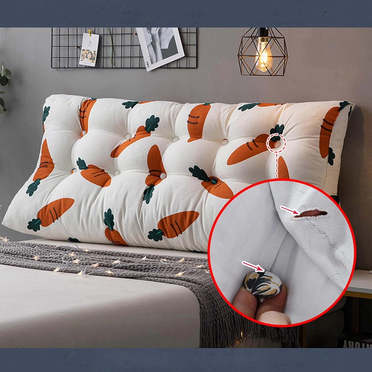 CAMZ Large Bolster Triangular Headboard Reading Pillow, Twin Full Queen King Positioning Super Support Pillow Bolster Backrest Wedge Pillow for Daybed Bunk Lumbar Pad (C,Twin:39in)