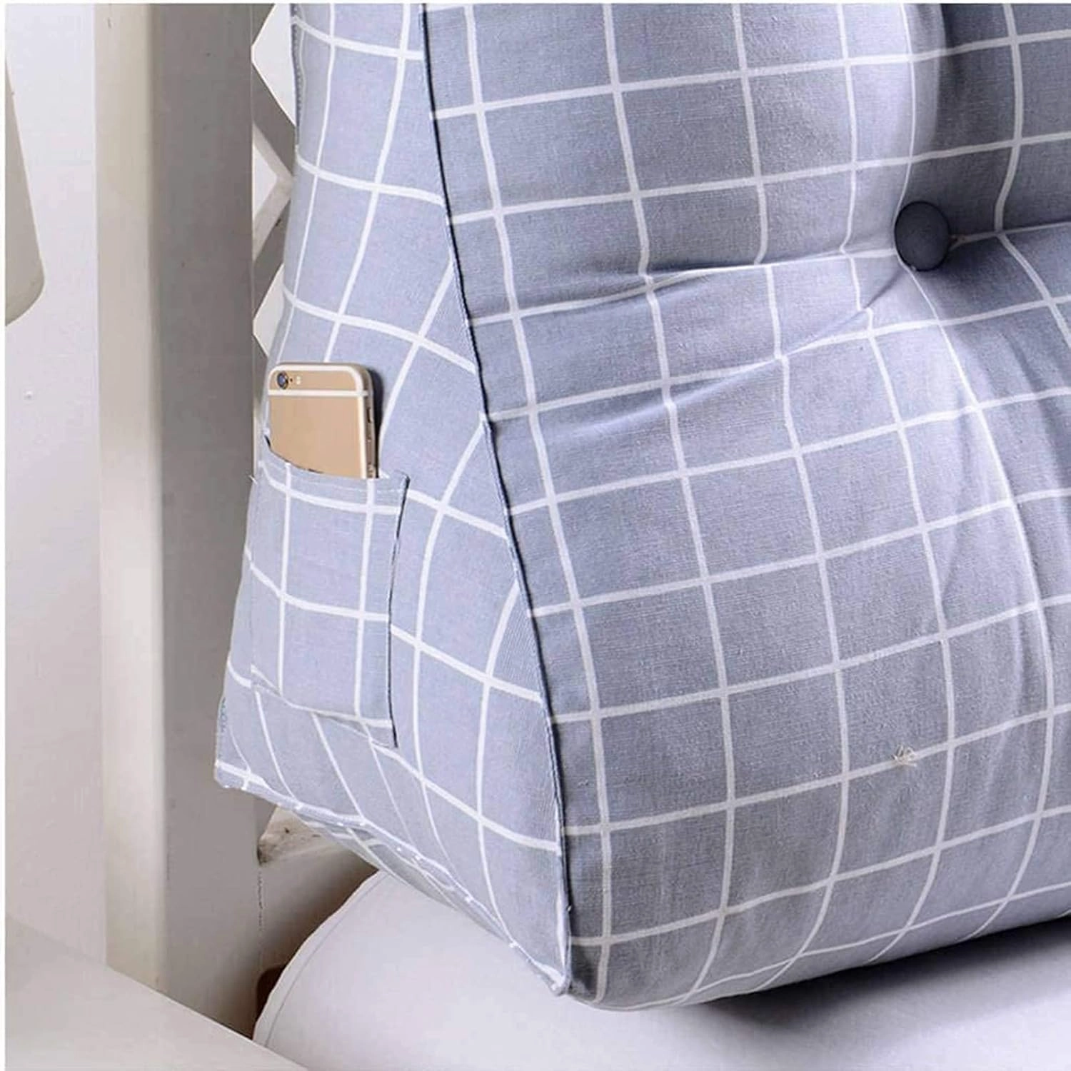 CAMZ Large Bolster Triangular Headboard Reading Pillow, Twin Full Queen King Positioning Super Support Pillow Bolster Backrest Wedge Pillow for Daybed Bunk Lumbar Pad (C,Twin:39in)