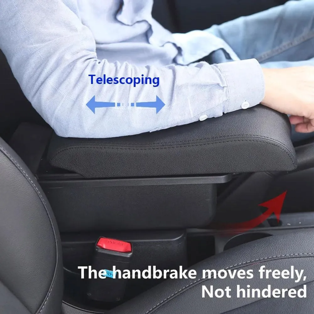 Car Armrest for Nissan Kicks 2016 2017 2018 2019 2020 2021 2022 2023, Car Armrest Storage Box Car Arm Rest Arm Rest for Car Car Accessories,NoUSB-B/White-line