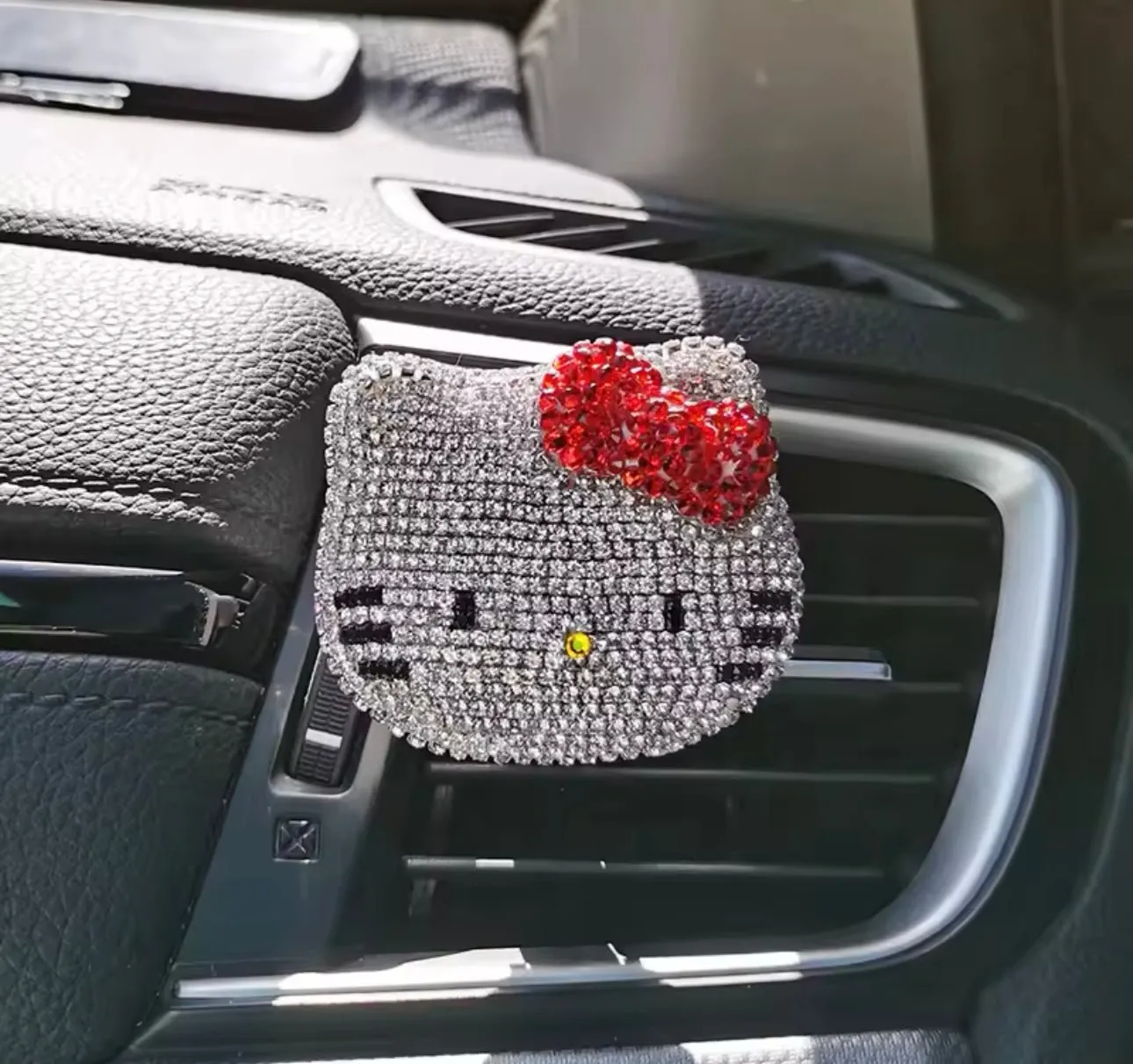 Car Bling Interior Accessories, Car Air Vent Rhinestone Diamond Decoration - Red