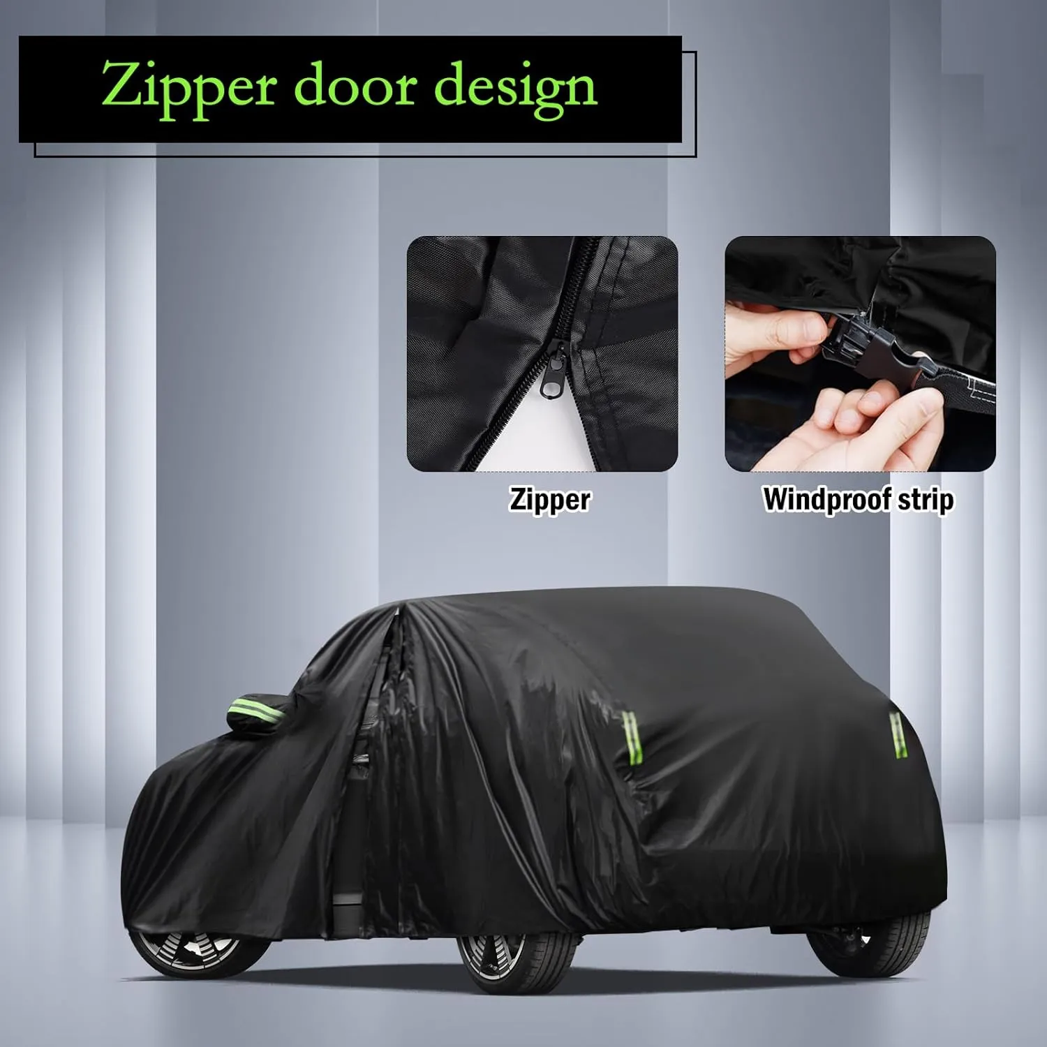 Car Cover Custom Fit for 2014-2025 Mini Cooper/Cooper S/Hardtop/Clubman/Countryman 4 Door, Waterproof All Weather Full Exterior Cover Rain Sun Hail Protector with Door Zipper