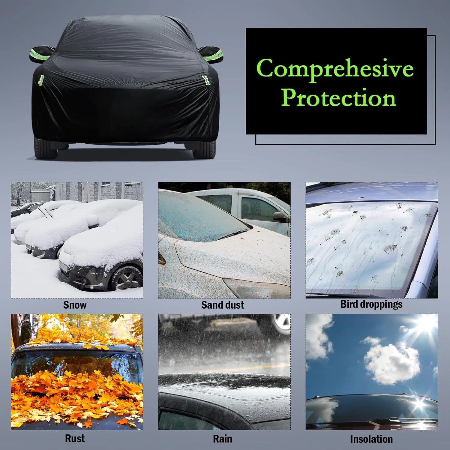 Car Cover Custom Fit for 2014-2025 Mini Cooper/Cooper S/Hardtop/Clubman/Countryman 4 Door, Waterproof All Weather Full Exterior Cover Rain Sun Hail Protector with Door Zipper