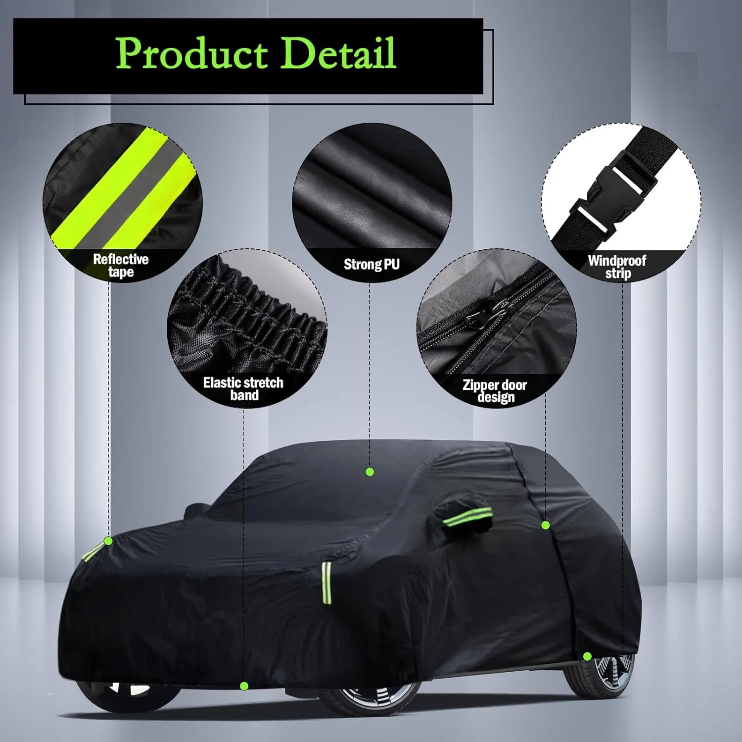 Car Cover Custom Fit for 2014-2025 Mini Cooper/Cooper S/Hardtop/Clubman/Countryman 4 Door, Waterproof All Weather Full Exterior Cover Rain Sun Hail Protector with Door Zipper