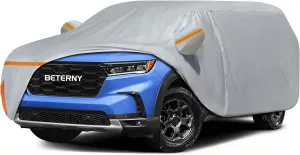 Car Cover for 2002-2025 Honda Pilot, Waterproof Custom-fit All Weather Sun Rain UV Dust Snow Protection Outdoor Pilot Full Car Cover with Door Zipper and Cotton Lining-Grey