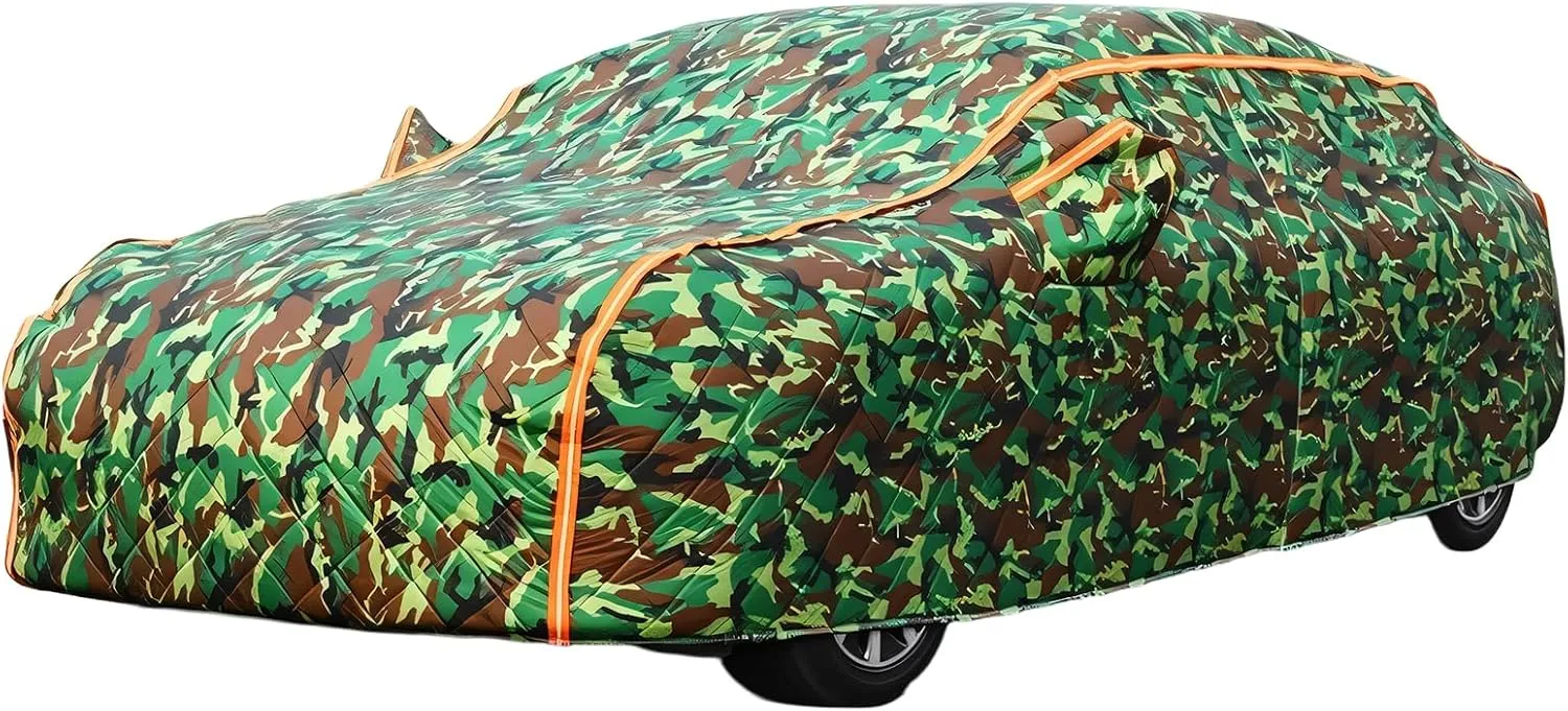Car Cover Full Vehicle Coverage - Upgraded 5-Layer Reinforced Oxford All-Weather Protective Wrap，UV-Resistant, Waterproof, Heat Insulation, Snow/Frost Proof, Dust Proof, Thickened ，Up to 198 Inches