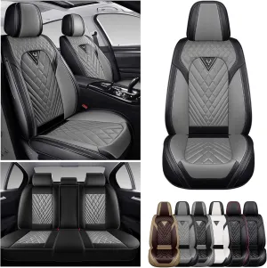 Car Seat Covers Fit for Subaru Ascent 2019-2025,5 Seat Comfort Non-Slip Seat Cover Airbag Compatible,Waterproof Leather Seat Covers(Standard 5 Seat,Black Gray)