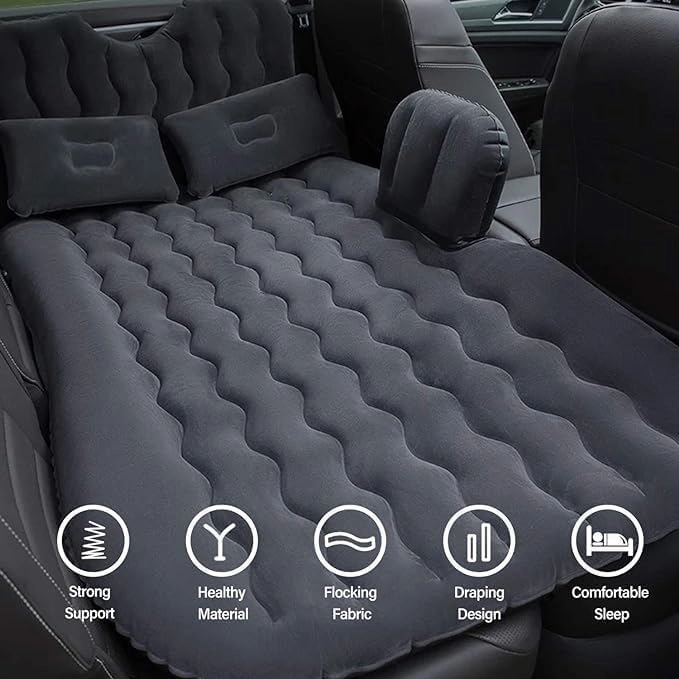 Car Air Mattress Back Seat for Dodge Challenger,Double Side Flocking Car Bed Portable Air Mattress Car Sleeping Mattress Car Accessories Cars Camping Bed,Grey