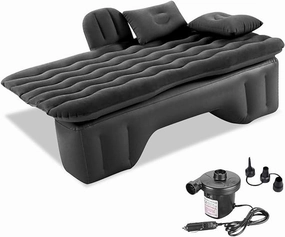 Car Air Mattress Back Seat for Mitsubishi Outlander,Double Side Flocking Car Bed Portable Air Mattress Car Sleeping Mattress Car Accessories Cars Camping Bed,Black