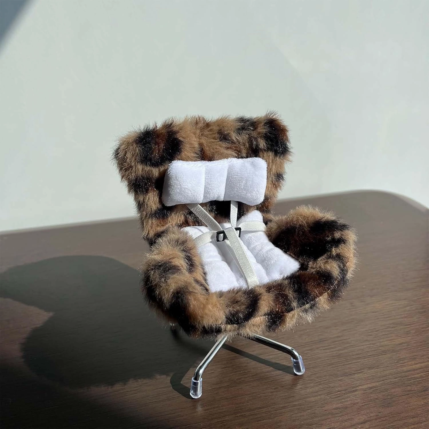 Car Decorations,Car Seat for Dolls with Soft Furry Cushion,Have a Seat Clips onto Car Air Vent, Includes Seat Leg for Desktop Display Leopard