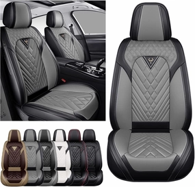Car Seat Covers Fit for Honda Pilot 2003-2025,2 Seat Comfort Non-Slip Seat Cover Airbag Compatible,Waterproof Leather Seat Covers(Standard 2 Seat,Black Gray)
