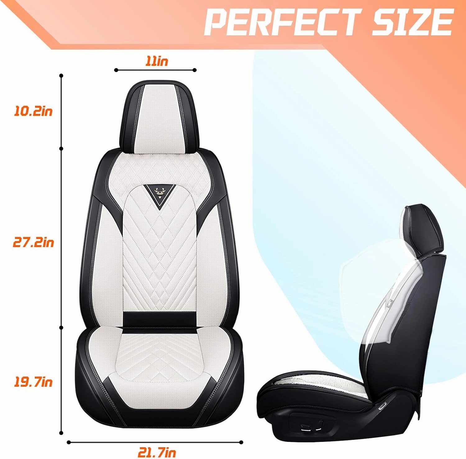Car Seat Covers Fit for Lincoln Nautilus 2019-2025,5 Seat Comfort Non-Slip Seat Cover Airbag Compatible,Waterproof Leather Seat Covers(Standard 5 Seat,Black White)