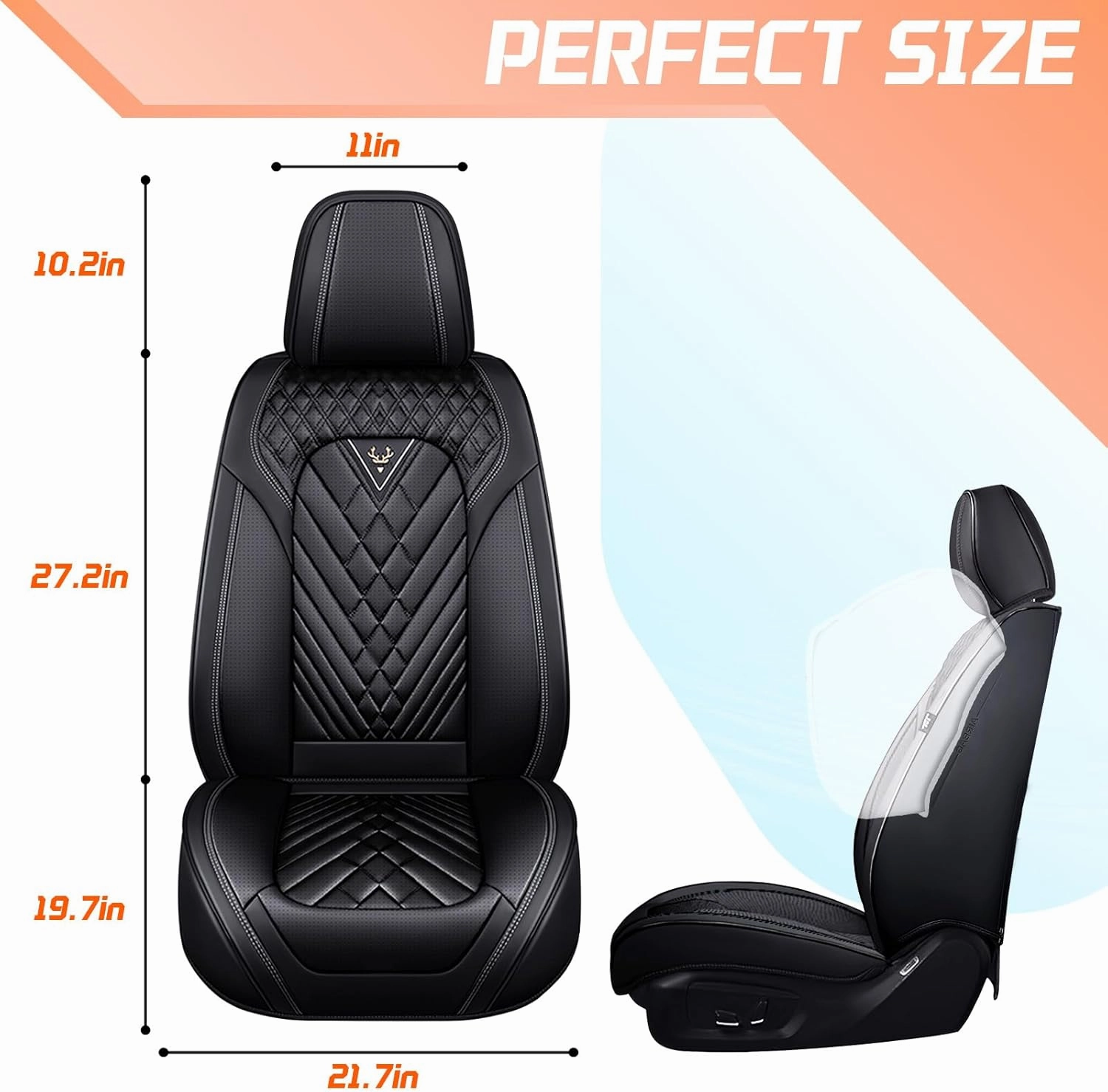 Car Seat Covers Fit for Subaru Ascent 2019-2025,5 Seat Comfort Non-Slip Seat Cover Airbag Compatible,Waterproof Leather Seat Covers(Standard 5 Seat,Black)