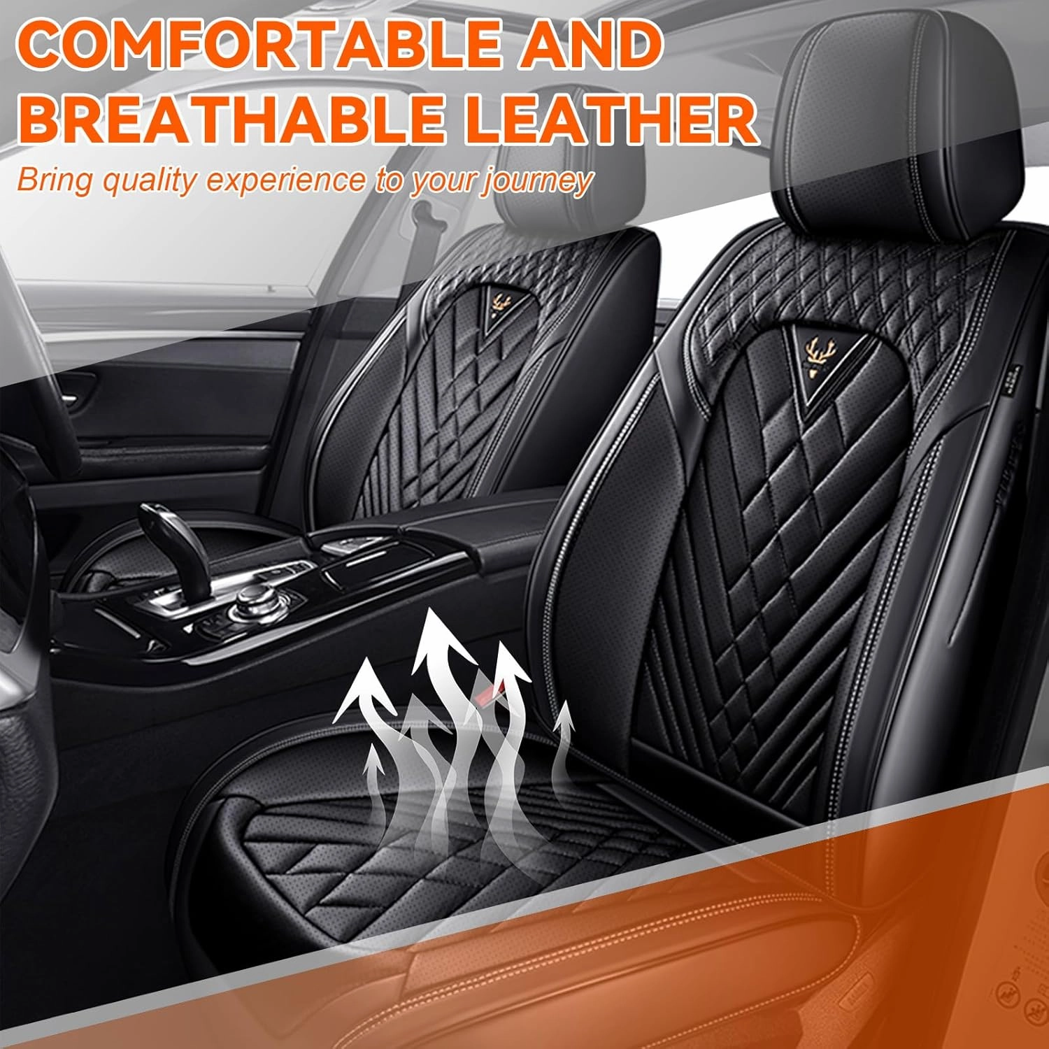 Car Seat Covers Fit for Subaru Ascent 2019-2025,5 Seat Comfort Non-Slip Seat Cover Airbag Compatible,Waterproof Leather Seat Covers(Standard 5 Seat,Black)