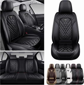 Car Seat Covers Fit for Subaru Ascent 2019-2025,5 Seat Comfort Non-Slip Seat Cover Airbag Compatible,Waterproof Leather Seat Covers(Standard 5 Seat,Black)