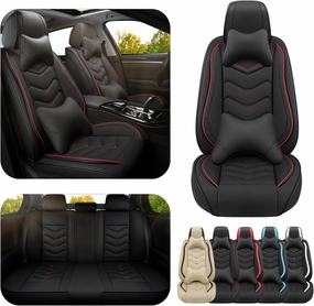 Car Seat Covers for Acura Integra 2023-2025, Premium Nappa Leather Car Seat Cover, Stylish Sport Seat Covers， Automobile Seat Cover Sets.(Luxury 5 Seats/Black)