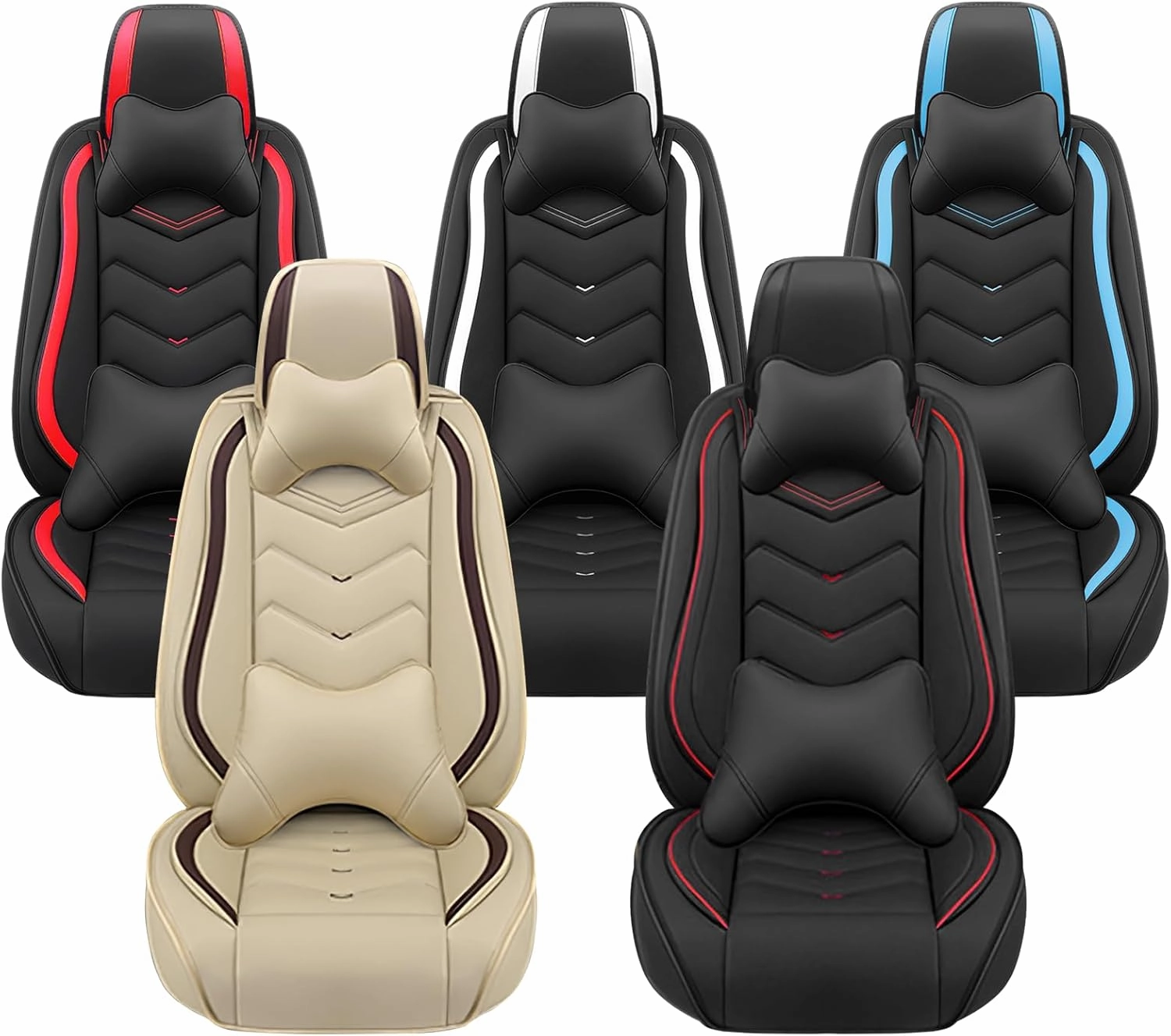 Car Seat Covers for Buick Regal 2011-2017, Premium Nappa Leather Car Seat Cover, Stylish Sport Seat Covers， Automobile Seat Cover Sets.(Luxury 5 Seats/Beige)
