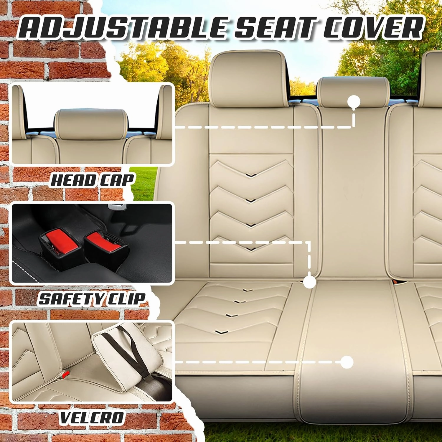 Car Seat Covers for Buick Regal 2011-2017, Premium Nappa Leather Car Seat Cover, Stylish Sport Seat Covers， Automobile Seat Cover Sets.(Luxury 5 Seats/Beige)