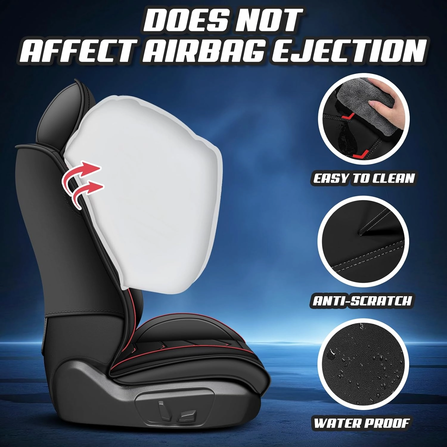 Car Seat Covers for Honda Accord 2000-2025, Premium Nappa Leather Car Seat Cover, Stylish Sport Seat Covers， Automobile Seat Cover Sets.(Standard 2 Seats/Black)