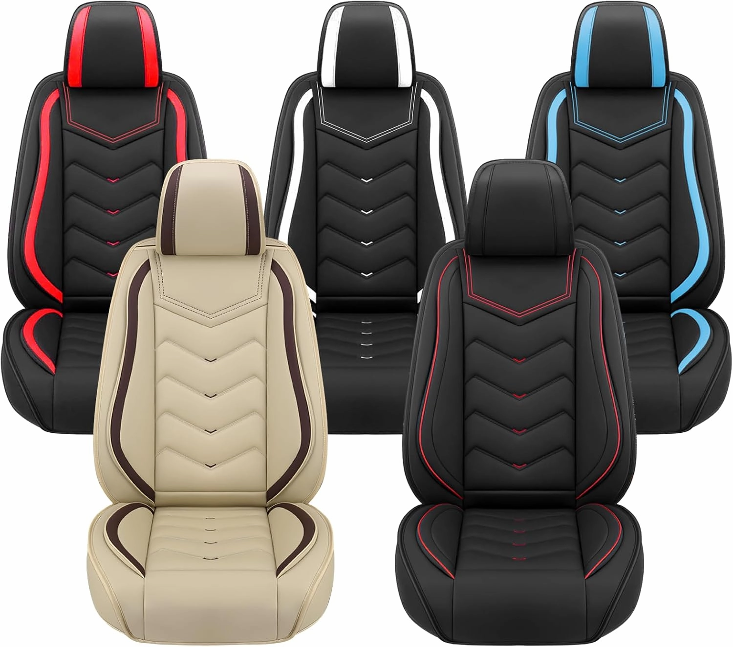 Car Seat Covers for Honda Accord 2000-2025, Premium Nappa Leather Car Seat Cover, Stylish Sport Seat Covers， Automobile Seat Cover Sets.(Standard 2 Seats/Black)
