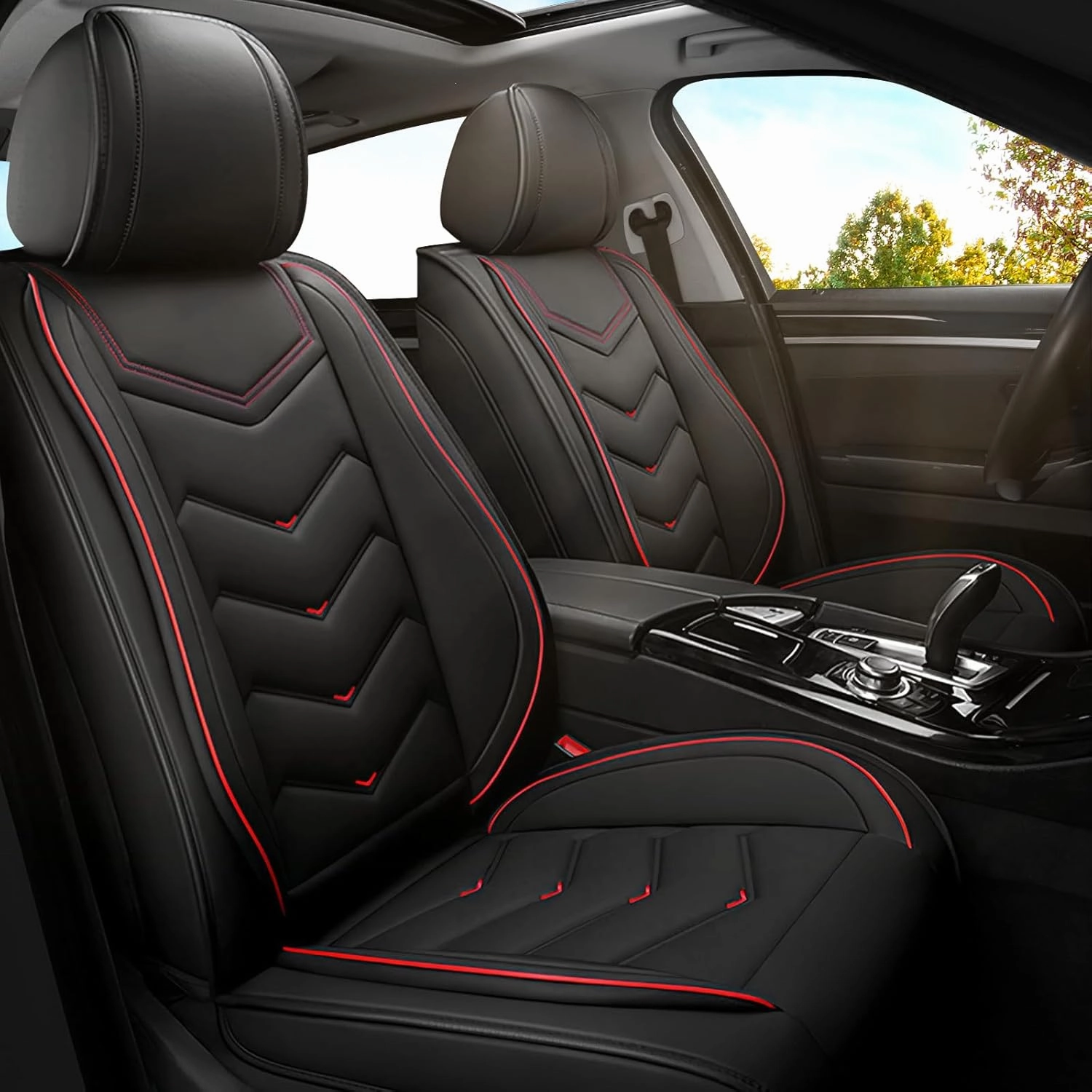 Car Seat Covers for Honda Accord 2000-2025, Premium Nappa Leather Car Seat Cover, Stylish Sport Seat Covers， Automobile Seat Cover Sets.(Standard 2 Seats/Black)