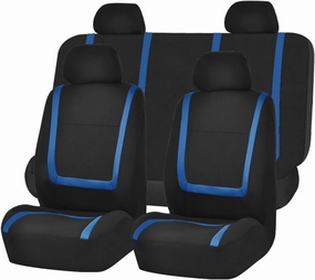 Car Seat Covers for Mazda Atenza Daewoo Matiz Nexia Kalos Evanda, Full Set Car Seat Protectors, Breathable Comfortable Front Rear Seat Cushion Protector Covers Accessories,C Blue