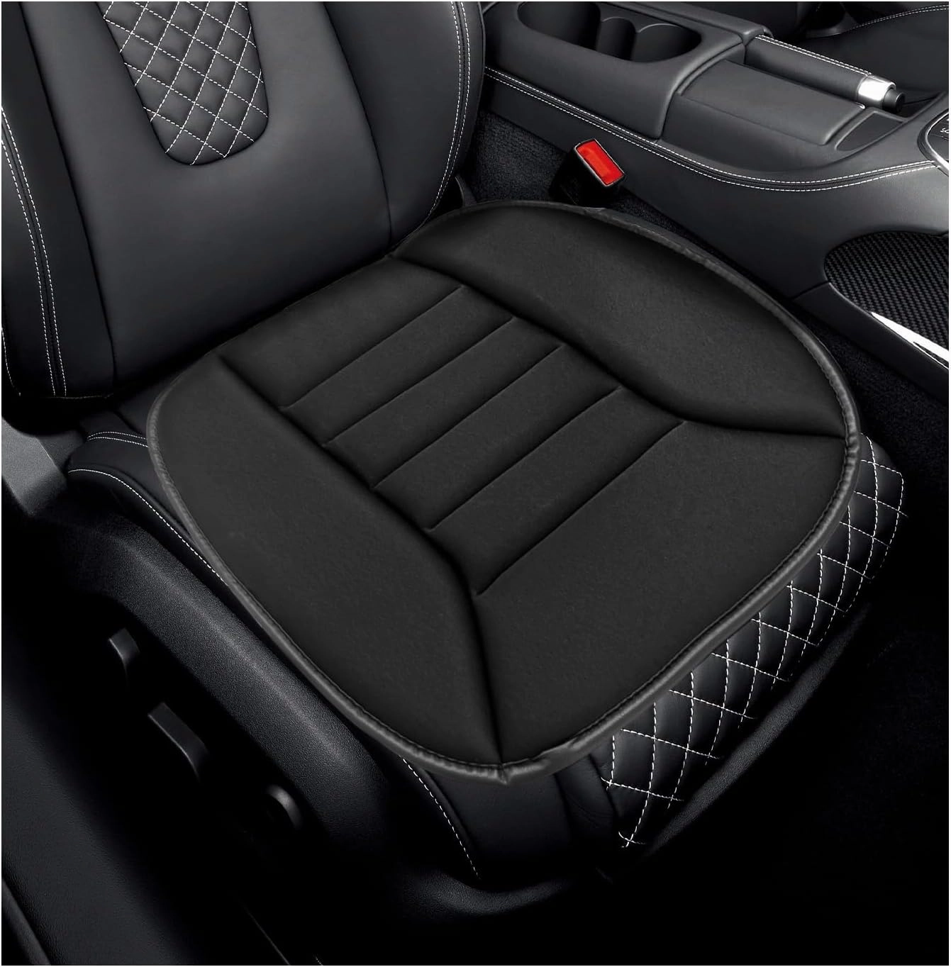 Car Seat Cushion, Non-Slip Bottom Cushion for Car Driver Office or Home Chair, Breathable Pressure Relief Seat Pad with Memory Foam, Car Accessories Fit Most Vehicles (Black)