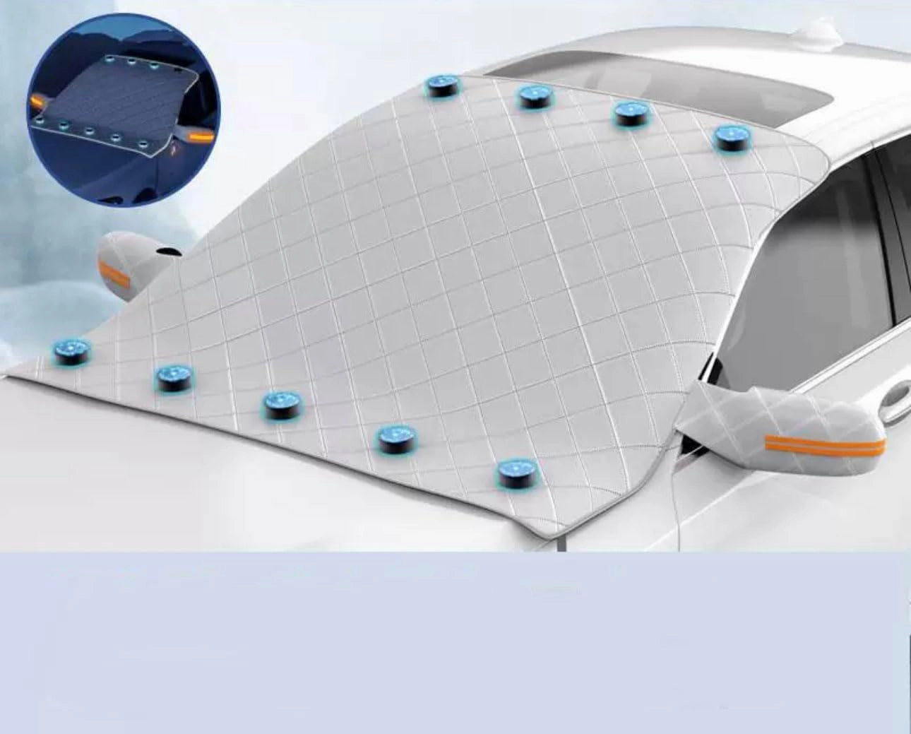 Car Snow Cover Windshield for Nissan Qashqai J11 Visia/Acenta/N Connecta/N Vision/Tekna 2013-2021, Snow Cover for Car Front Windshield Winter Magnetic Windshield Frost Cover Anti Frost Ice Snow