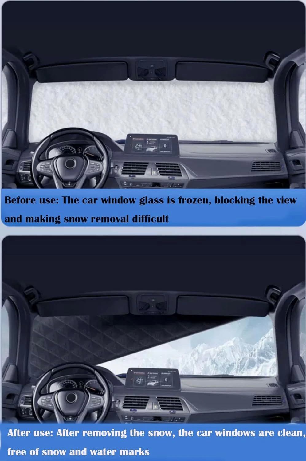 Car Snow Cover Windshield for Nissan Qashqai J11 Visia/Acenta/N Connecta/N Vision/Tekna 2013-2021, Snow Cover for Car Front Windshield Winter Magnetic Windshield Frost Cover Anti Frost Ice Snow