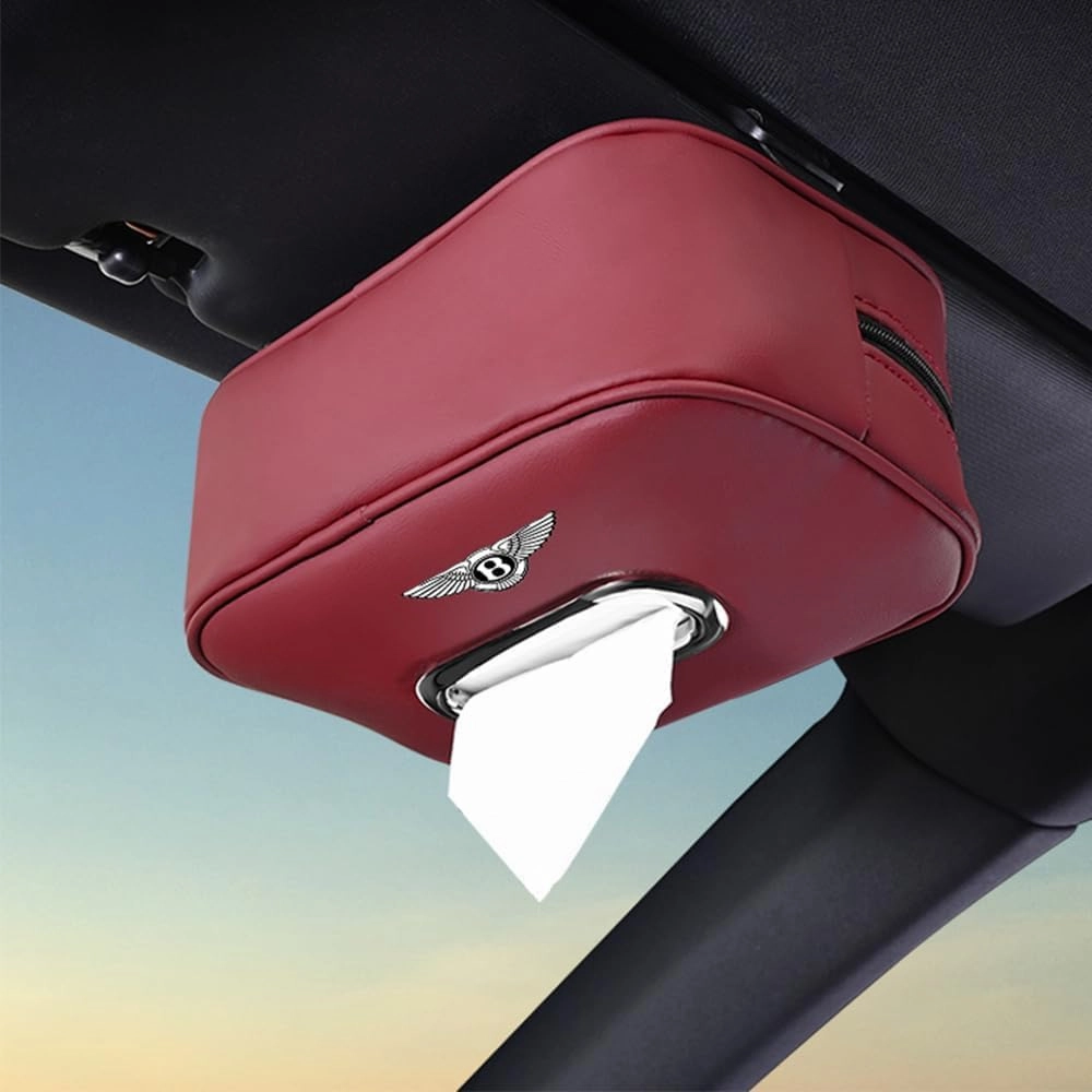 Car Tissue Holders for Bentley Continental Flying Spur Bentayga Turbo Bacalar Arnage,Car Tissue Face Mask Box Tissue Box Bag Hanging Napkin Holder Organizer Accessories,B