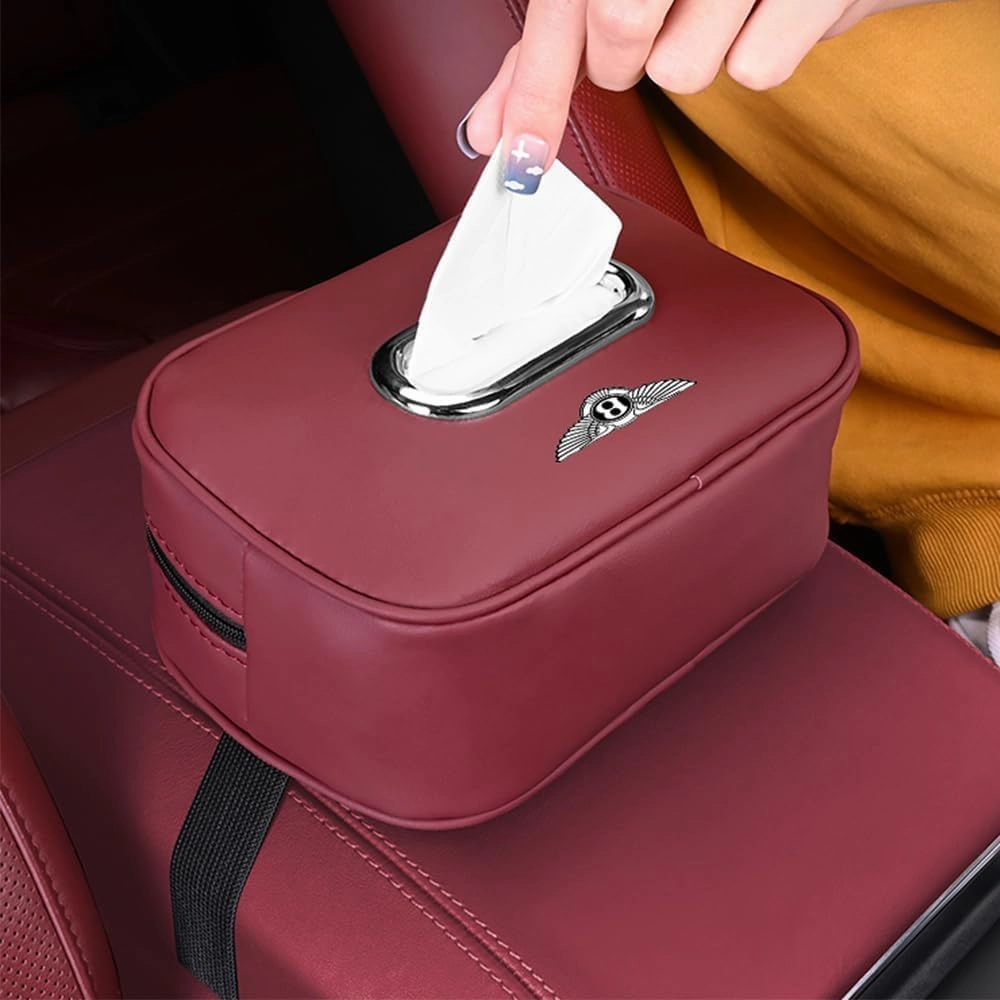 Car Tissue Holders for Bentley Continental Flying Spur Bentayga Turbo Bacalar Arnage,Car Tissue Face Mask Box Tissue Box Bag Hanging Napkin Holder Organizer Accessories,B