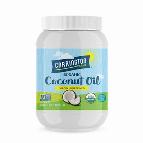 Carrington Farms Organic Unrefined Coconut Oil, Cold-Pressed, Non-GMO, Gluten-Free, Perfect for Cooking, Baking, Skin Care, Hair Oil, MCTs, 54 fl oz – Nutrient-Rich, No Trans Fats