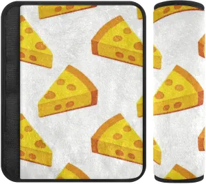 Cartoon Yellow Triangle Cheese Shoulder Strap Cushion, Protects Your Neck and Shoulders, seat Belt Belt for Women for Auto Bag Backpack Protector para cinturón de carro 2 pcs