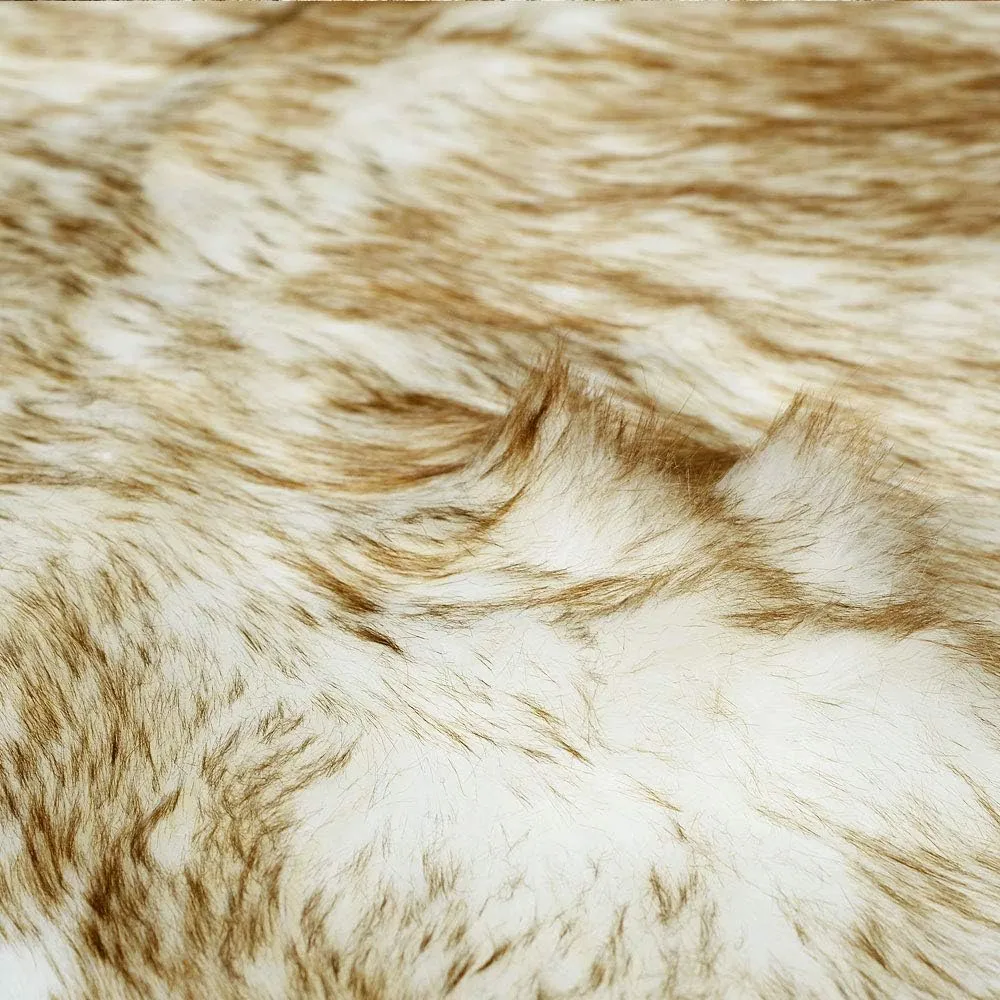 Carvapet Luxury Soft Faux Sheepskin Chair Cover Seat Cushion Pad Plush Fur Area Rugs for Bedroom, 2x6 ft, White with Brown Tips