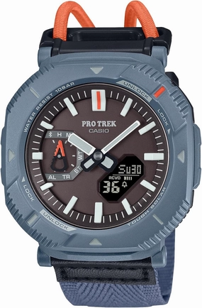 Casio PRJ-B001B Series | Pro Trek | Tough Solar | (Black/Blue) | Environmentally Friendly Bio Resin | Digital Bluetooth Watch