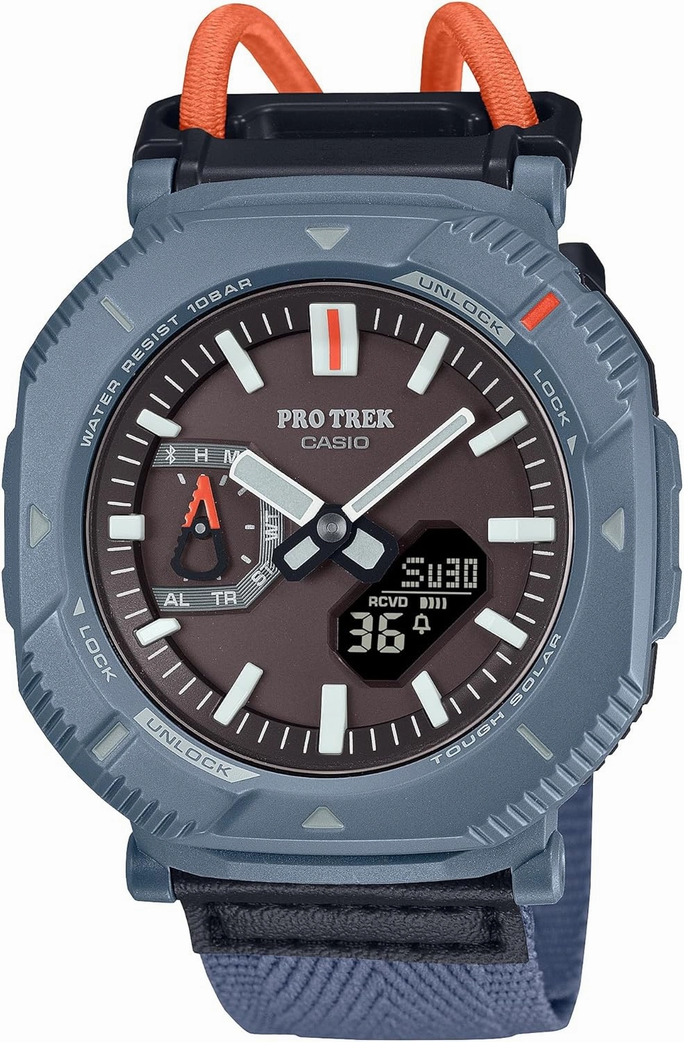 Casio PRJ-B001B Series | Pro Trek | Tough Solar | (Black/Blue) | Environmentally Friendly Bio Resin | Digital Bluetooth Watch