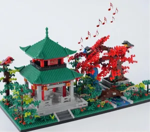 Cherry Blossom Building Set 3340pcs with Gift Box, Sakura Tree House Building Kit, Architecture Building Set Toy, Gift for Adults and Kids