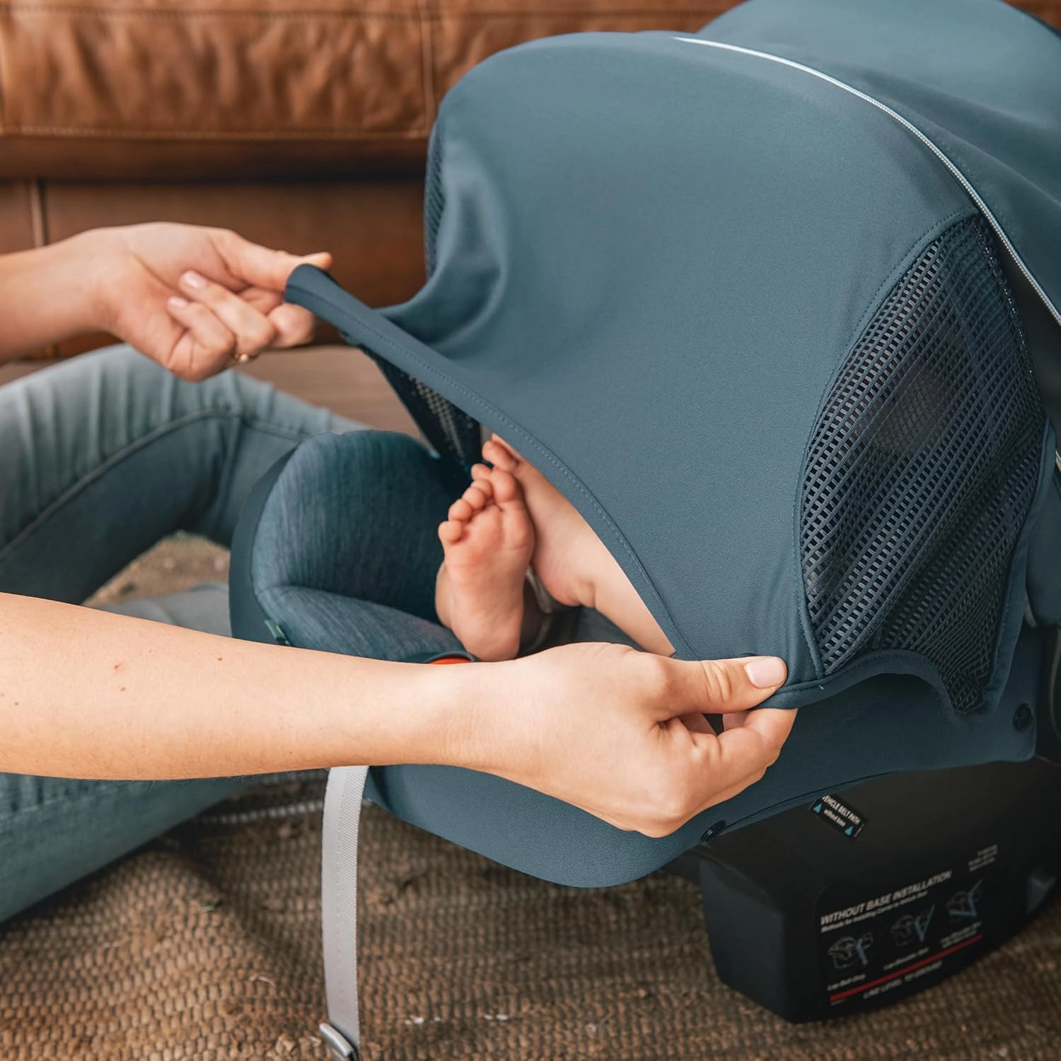 Chicco KeyFit® Max Zip ClearLux™ Infant Car Seat and Base, Rear-Facing Seat for Infants 4-30 lbs., Zip-Open Privacy Shield, Compatible with Chicco Strollers, Baby Travel Gear | Verona/Grey
