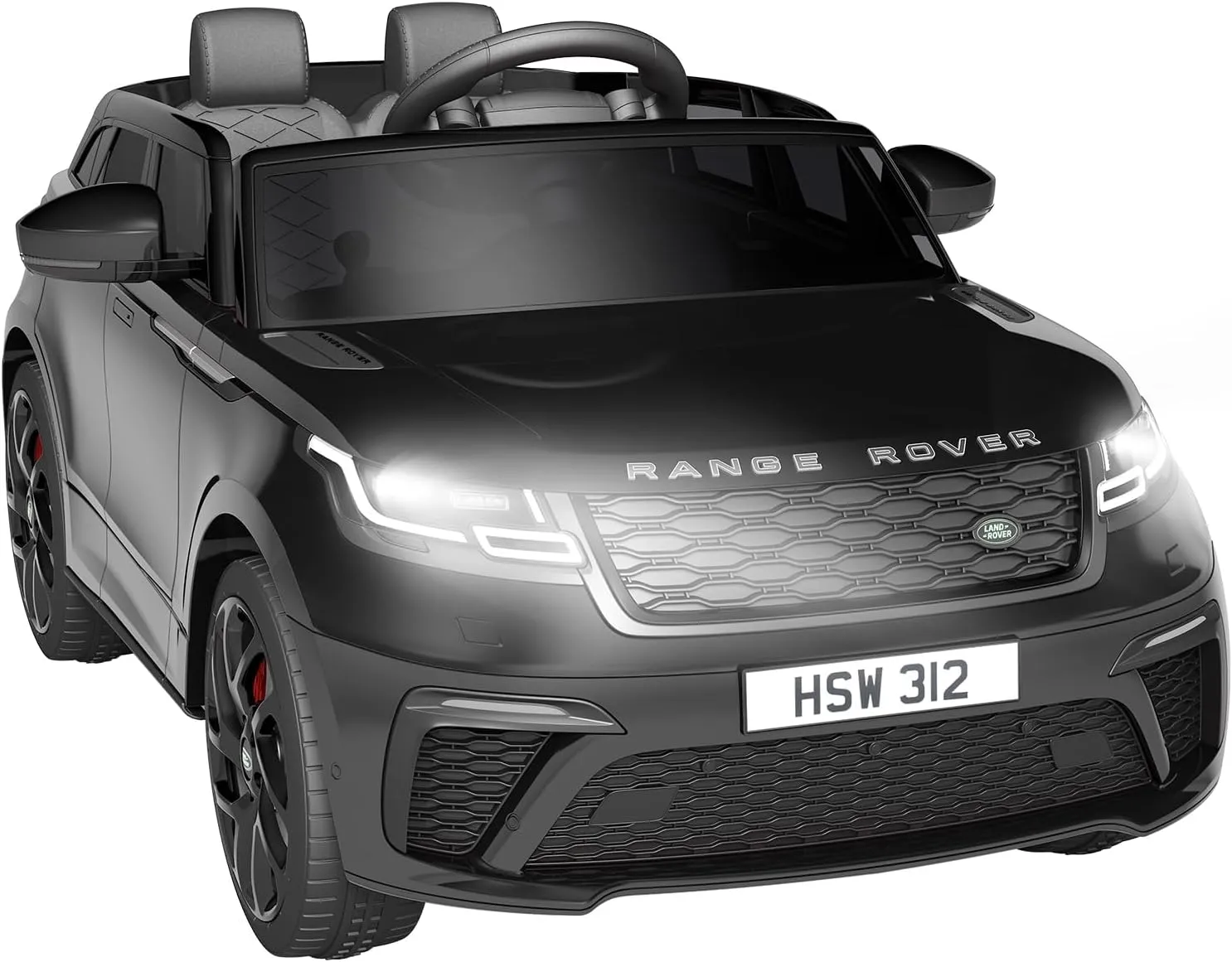 Children's 12V Sit-On Toy Car, Land Rover Authorized Children's Electric Car, with Parent Remote Control, MP3 Player, Rocking Chair and Pull Bar, Suitable for Children Aged 3 Years and Above