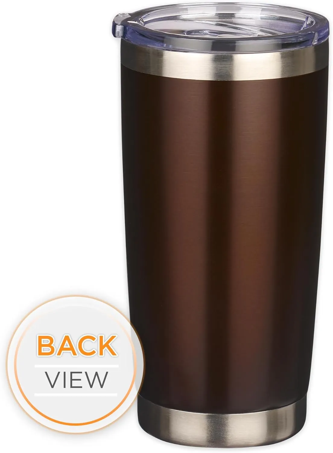 Christian Art Gifts Stainless Steel Double Wall Vacuum Insulated Tumbler 18 oz Brown Travel Mug with Retractable Lid for Women & Men Inspirational Bible Verse - Stand Firm -1 Corinthians 16:13