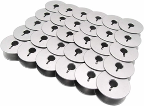 CKPSMS Brand - #18034AS Aluminum Bobbins with Slot Compatible with/Replacement for Pfaff Brand Grand Quilter 18", Juki Brand TL-2200QVP Quilt Virtuoso Pro Longarm Quilter (30 PCS)