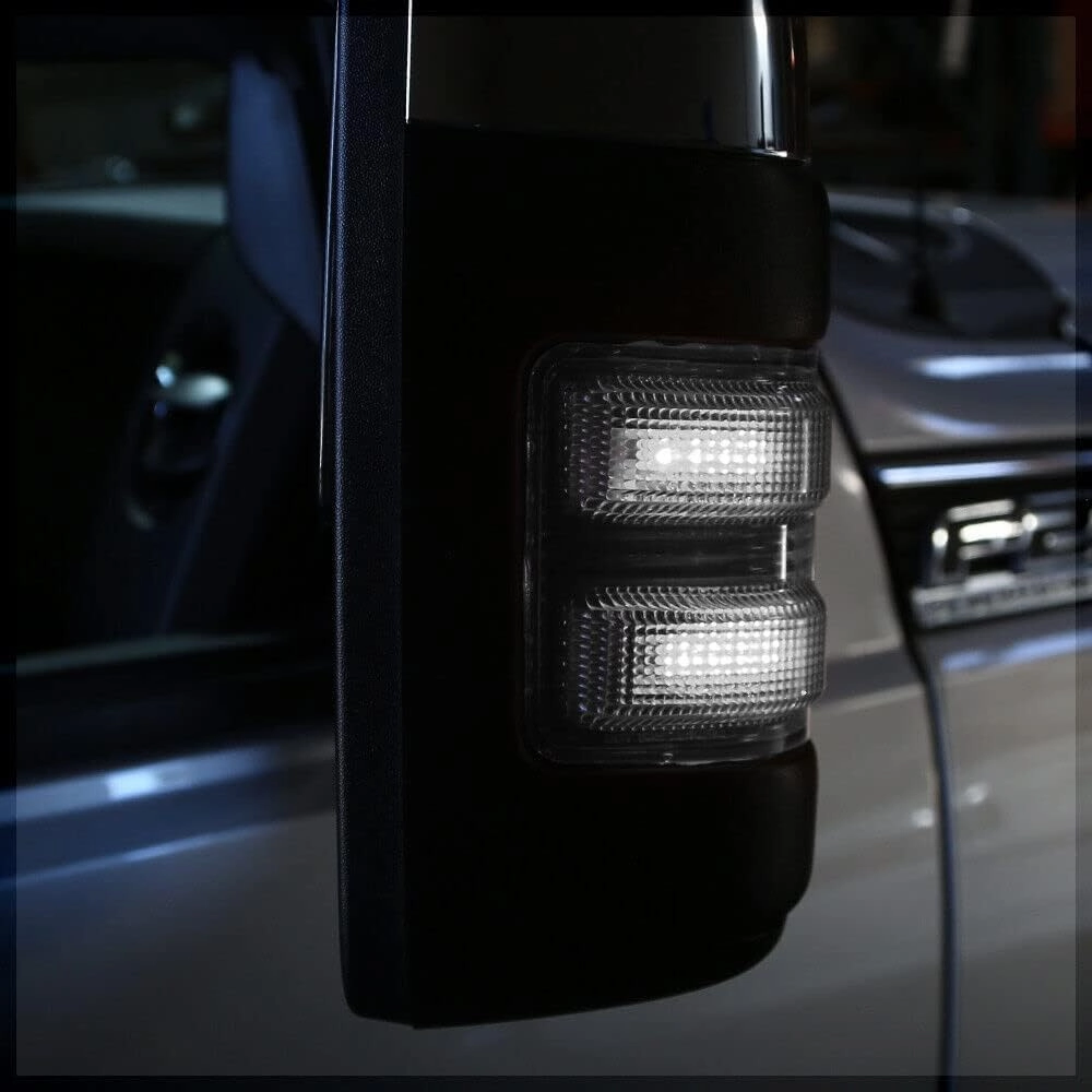 Clear Lens White LED Side Mirror Marker Lights Compatible with 2008-2016 Ford F250 F350 F450 Super Duty Side Mirror LED Turn Signal Lights