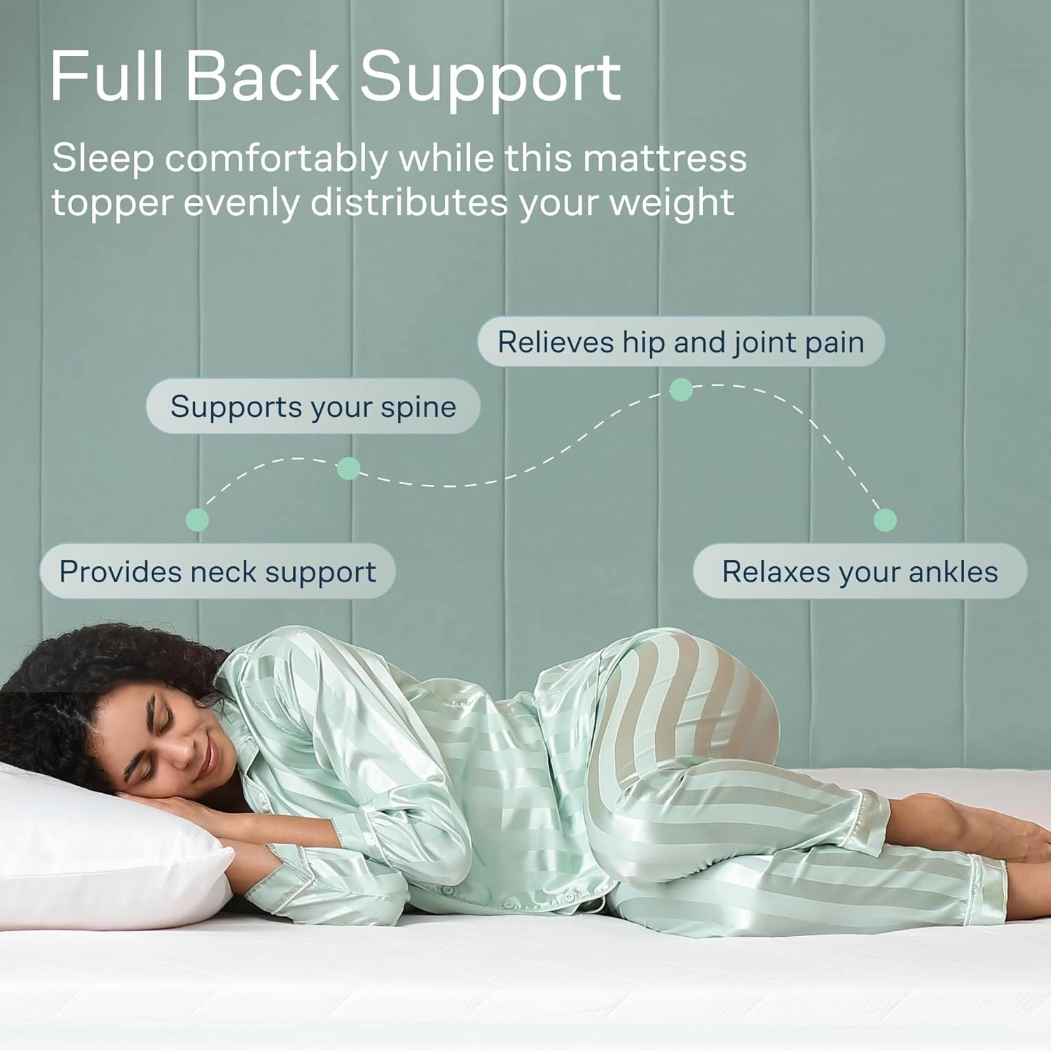 Cloud-Like Twin Mattress Topper - 100% Cotton Top Mattress Pad for Back Pain Relief - Breathable & Naturally Cooling for Hot Sleepers
