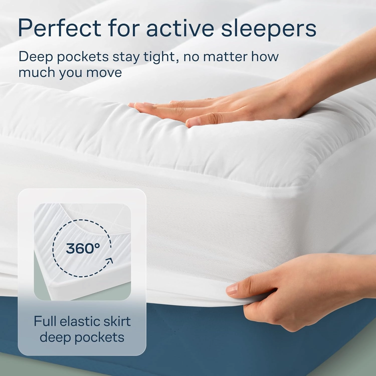 Cloud-Like Twin Mattress Topper - 100% Cotton Top Mattress Pad for Back Pain Relief - Breathable & Naturally Cooling for Hot Sleepers